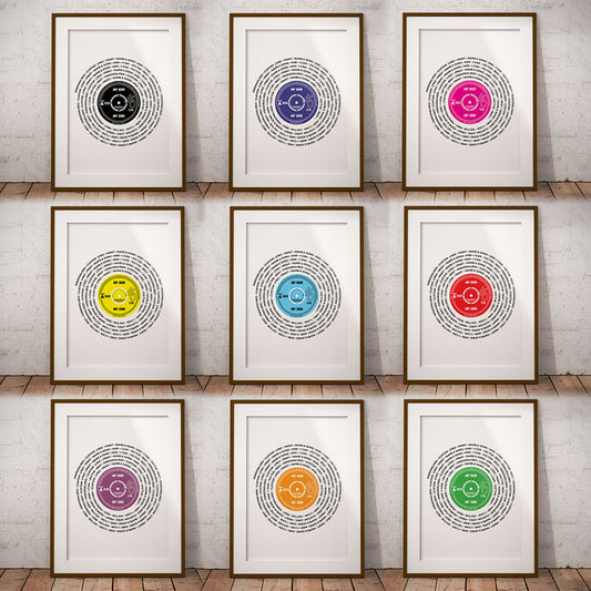 Personalised Music Lyric Print