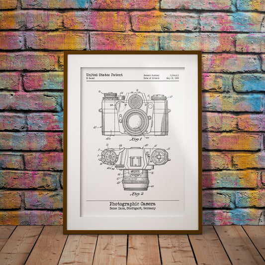 buy Vintage Camera Patent Art Print 1960 fun decor buy photography Pixel8er photo photographer dark room canon Nikon Zeiss ikon 3034411 instant print download printable downloadable