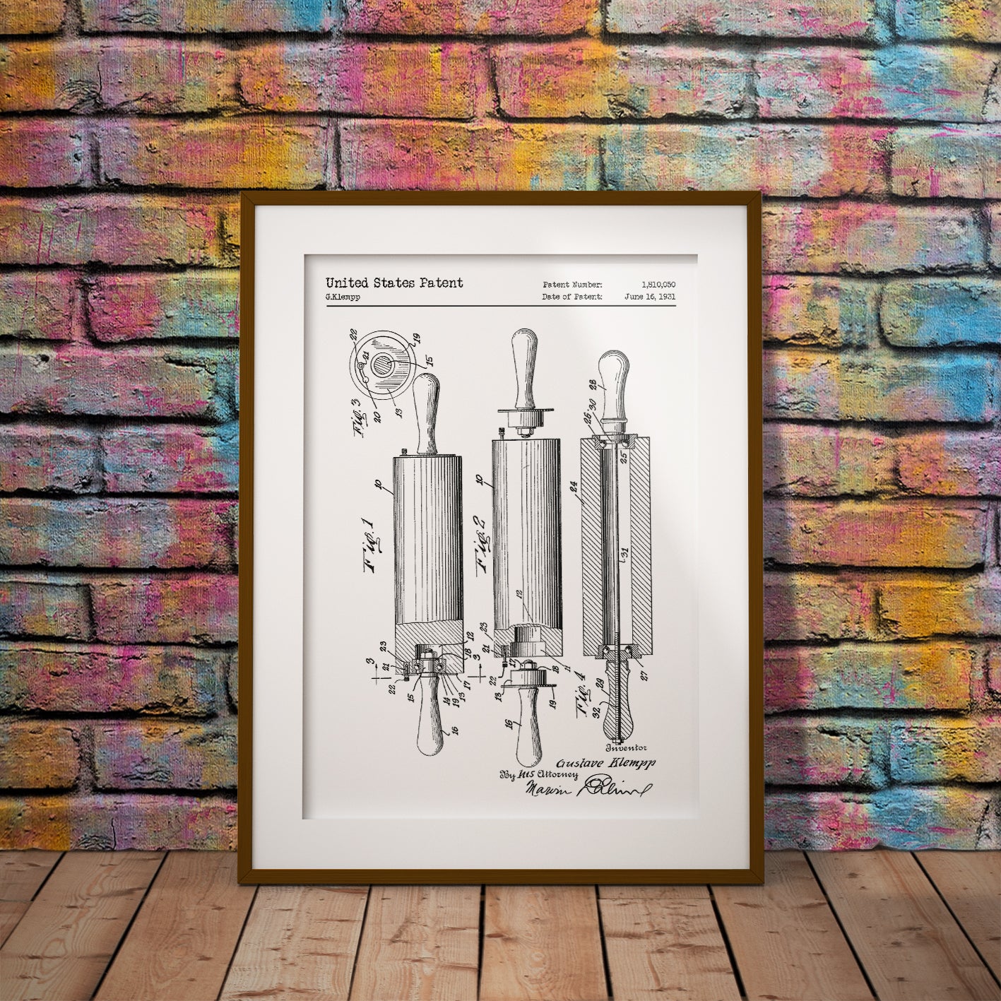 buy rolling pin patent design kitchen baking print cooking bake off gift decor pixel8er retro vintage digital print download downloadable kitchen fun 