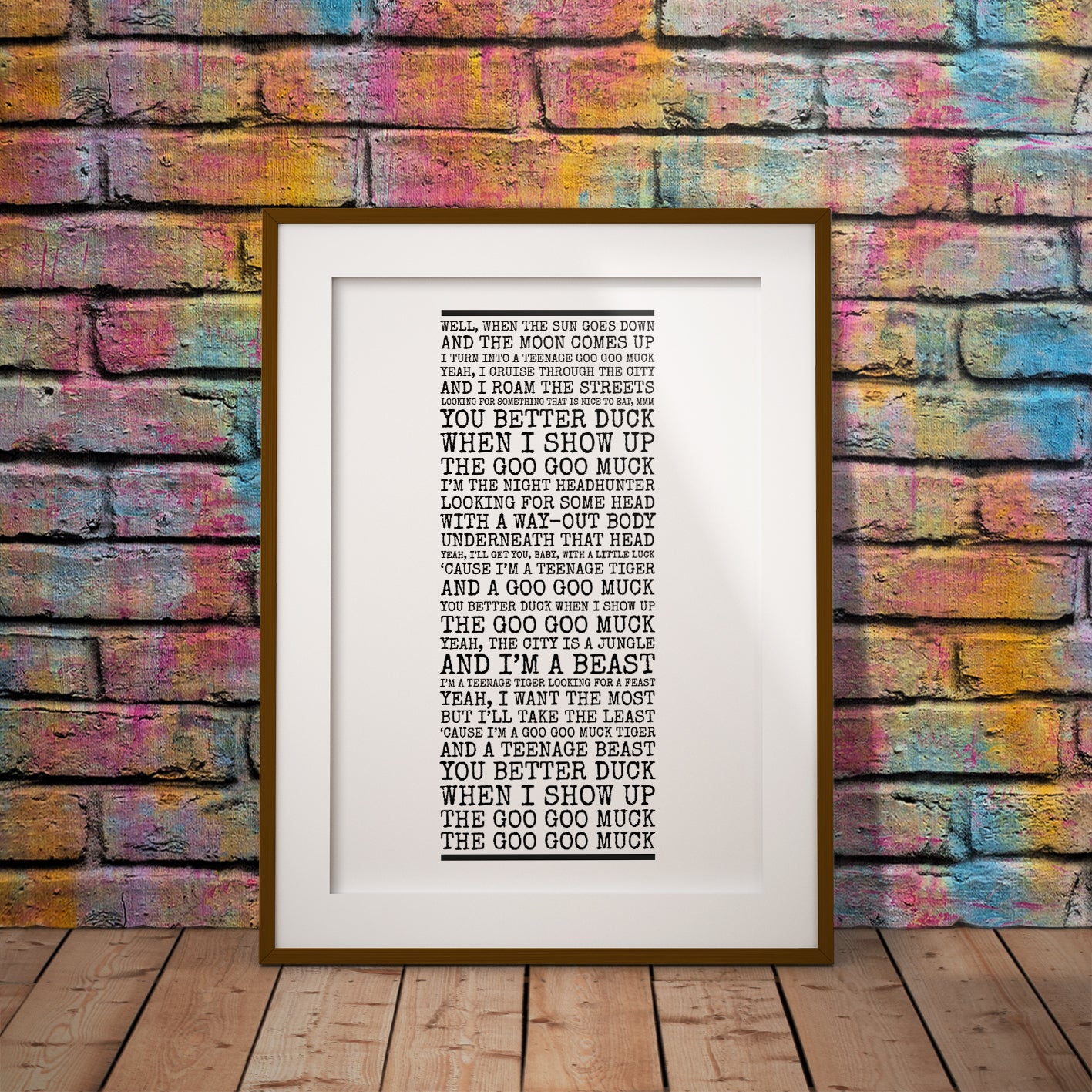 cramps wednesday adams muck bon jovi buy print lyric song gift wedding birthday present stones brit pop indie rap rock custom personalised first dance anniversary