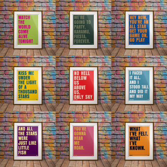 buy print gift wall decor song lyric fun home Christmas Beatles Elvis oasis blur Rihanna swift Coldplay Sheeran spice girls  custom lyrics wedding personalised rock pop metal disco motley crue