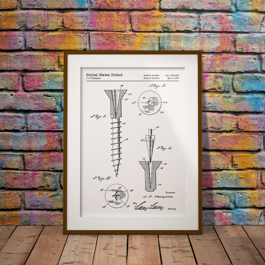 retro vintage Phillips screw 1930s henry wood carpenter chippy buy gift patent art print screw cross 1908080 pixel8er art decor john thompson instant download downloadable printable