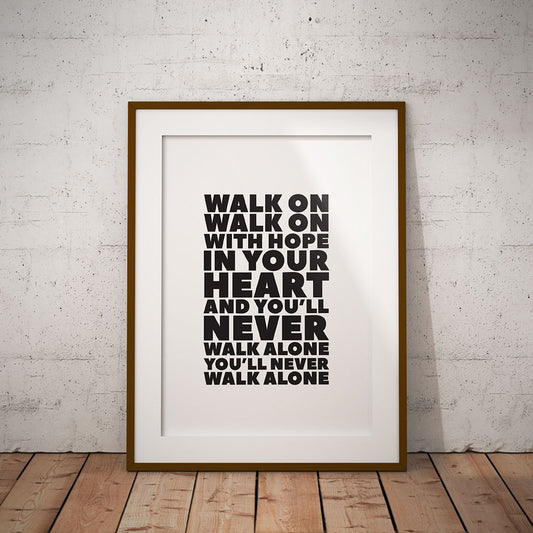 Buy anfield kop Liverpool never walk alone lyric print football chant decor minimalist word art pixel8er