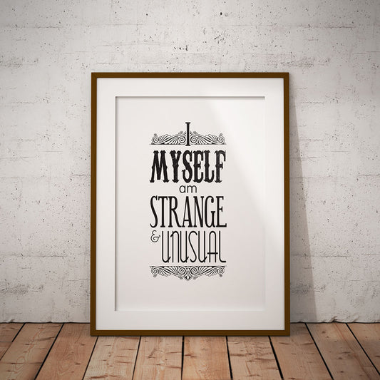 buy I myself strange unusual quote print minimalist motivational beetlejuice print pixel8er words fun decor goth dark horror humour art decor beetlegeuse instant digital downloadable download printable gift present birthday