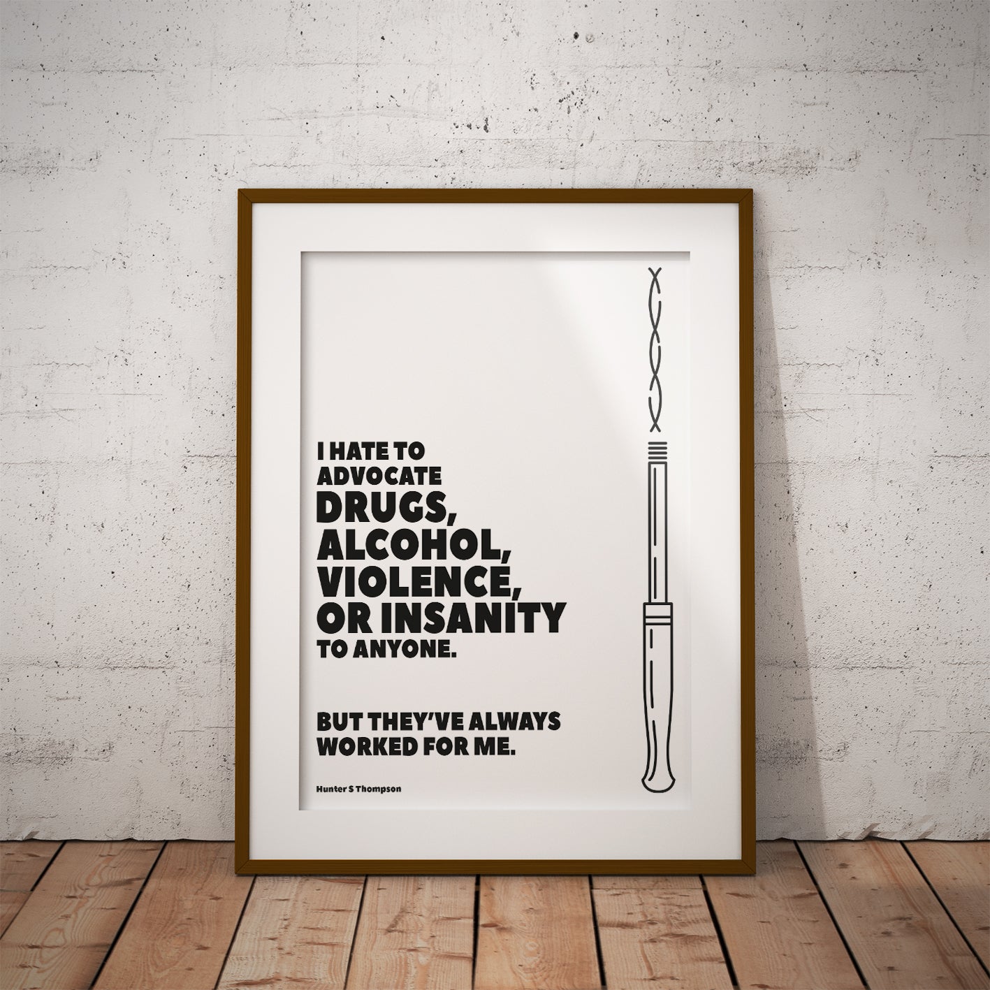 buy hunter s thompson hate to advocate drugs alcohol violence insanity worked for me minimalist print pixel8er fear loathing gonzo quote
