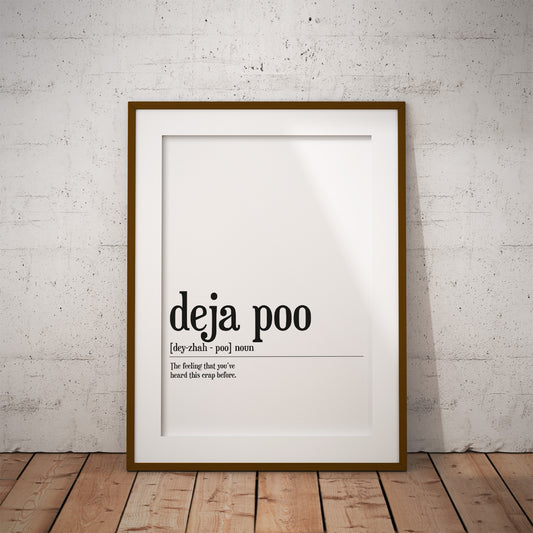 buy deja poo feeling you heard funny wall art print decor definition dictionary slang pixel8er instant digital downloadable download printable funny humour comedy urban dictionary