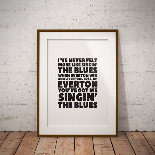 buy everton singing singin the blues print football fan decor toffees poster pixel8er instant chant song digital download printable goodison 