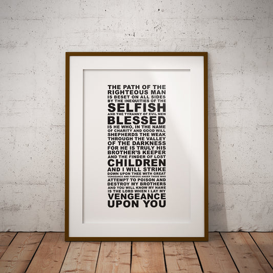 buy ezekiel 2517 quote minimalist decor print wall art quote pixel8er The path of the righteous man pulp fiction gift present instant digital downloadable printable download bad mother fucker instant digital download downloadable printable