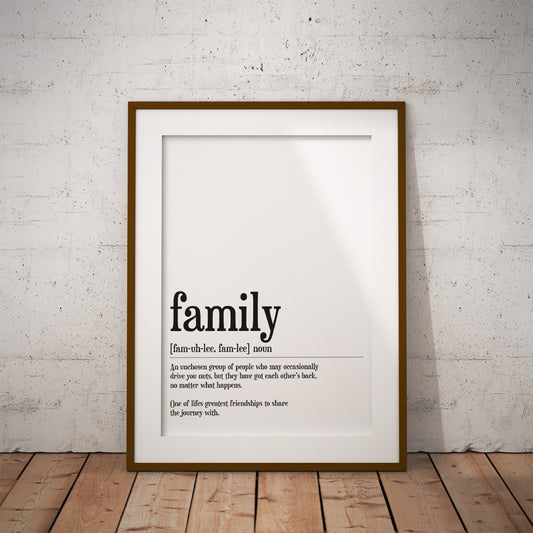 buy family definition word dictionary fun gift present wall decor art print fun humour word language love home instant digital downloadable printable download