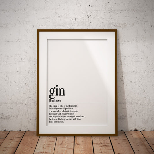 buy gift Christmas gin definition funny word definition present wall decor art print word humour pixel8er English bar Scandinavian instant digital downloadable download printable