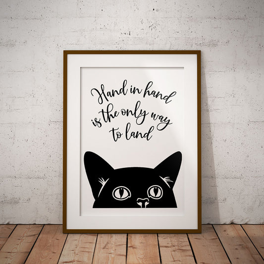 buy hand in hand lovecat lyric print cat lover only way to land cure print pixel8er motivational decor word art minimalist