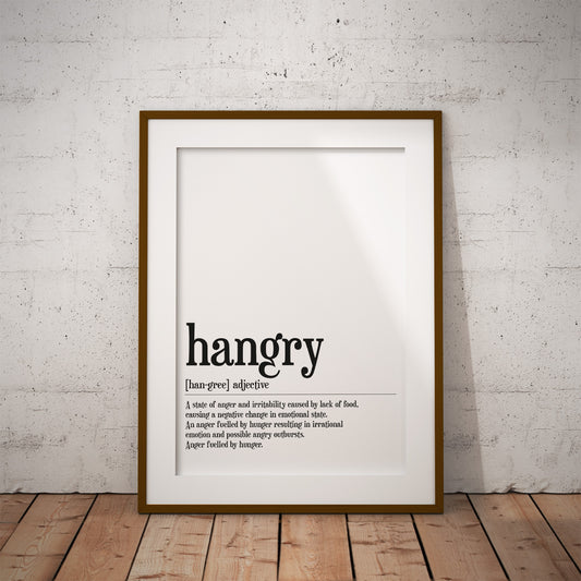 buy hangry funny gift print wall decor word minimalist dictionary humour food kitchen art definition pixel8er instant digital downloadable download printable