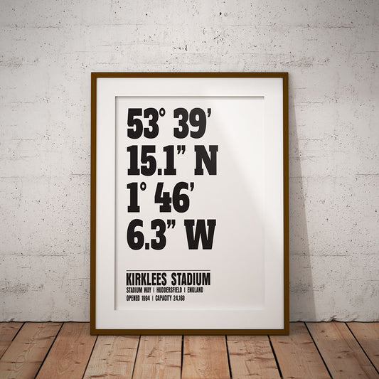 gift buy huddersfield town kirklees stadium coordinates location dms geography print art pixel8er wall decor gift