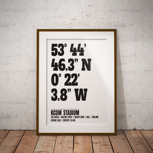 buy hull city kcom stadium coordinates print decor wall art sports pixel8er gift present tigers