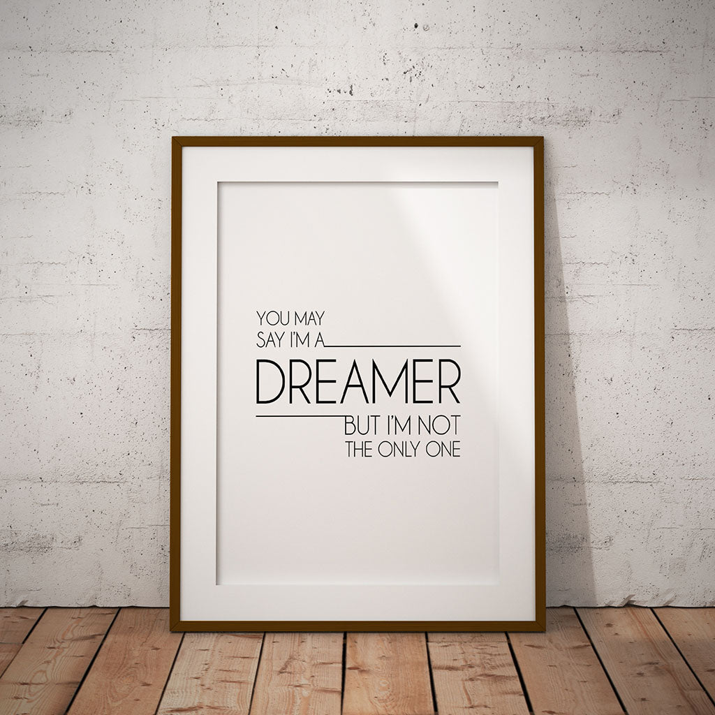 buy lennon imagine you may say im a dreamer quote motivational lyric print minimalist word art pixel8er