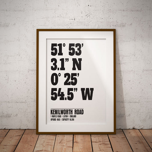 buy luton town stadium location kenilworth road coordinates dms print art football decor pixel8er soccer ground