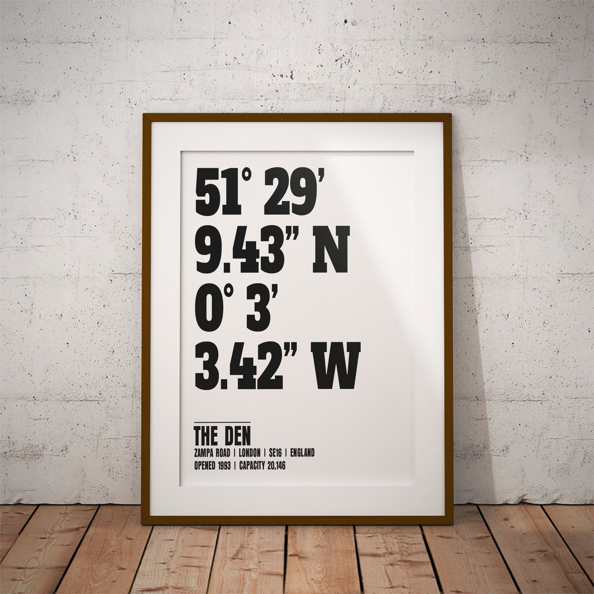 buy millwall the den stadium coordinates location dms geography print art pixel8er wall decor gift