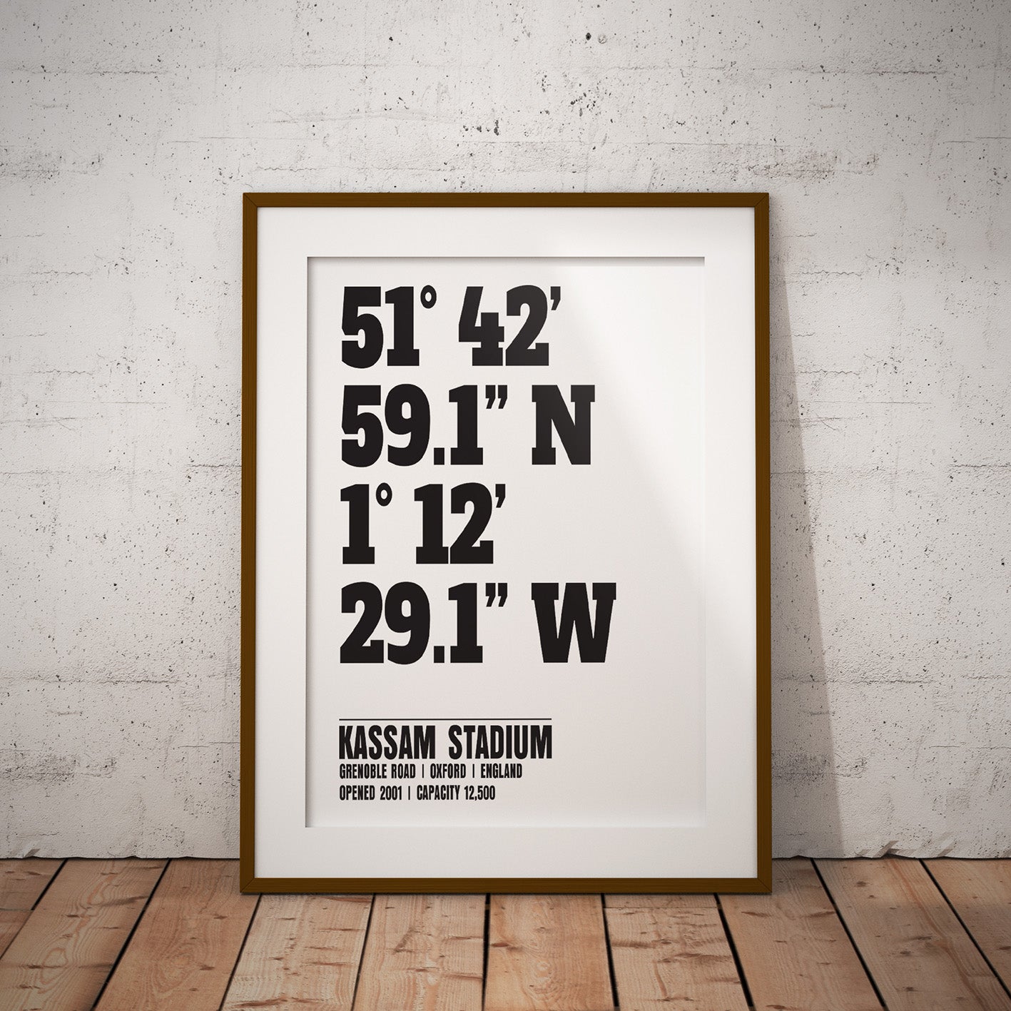 buy oxford city kassam stadium coordinates united location dms geography print art pixel8er wall decor gift football