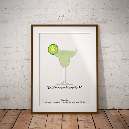 buy retro tequila wasting away in margaritaville cocktail art fun decor recipe bar art drinking pixel8er recipe mixologist bartender