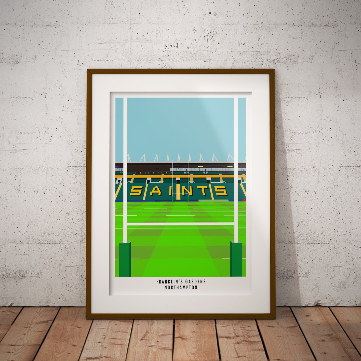 buy rugby northampton saints franklins gardens stadium stand geography fan print rugby pixel8er The Burrda Stand
