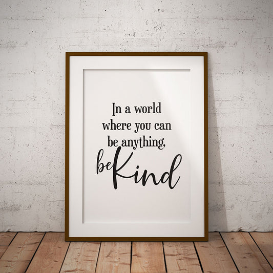 buy positive fun life in a world be anything be kind motivational minimalist art wall decor print word quote pixel8er