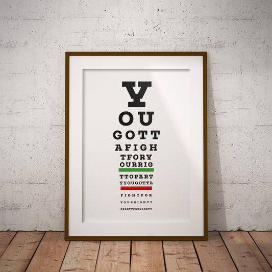 funny words beastie boys fight for your right party snellen wall art decor print buy music  gift eye song music pixel8er instant digital downloadable printable download