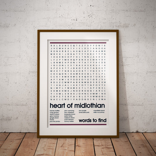 heart midlothian tynecastle hearts buy football fan gift art fun word search history famous stadiums soccer man cave nerd supporter club teaser wall decor