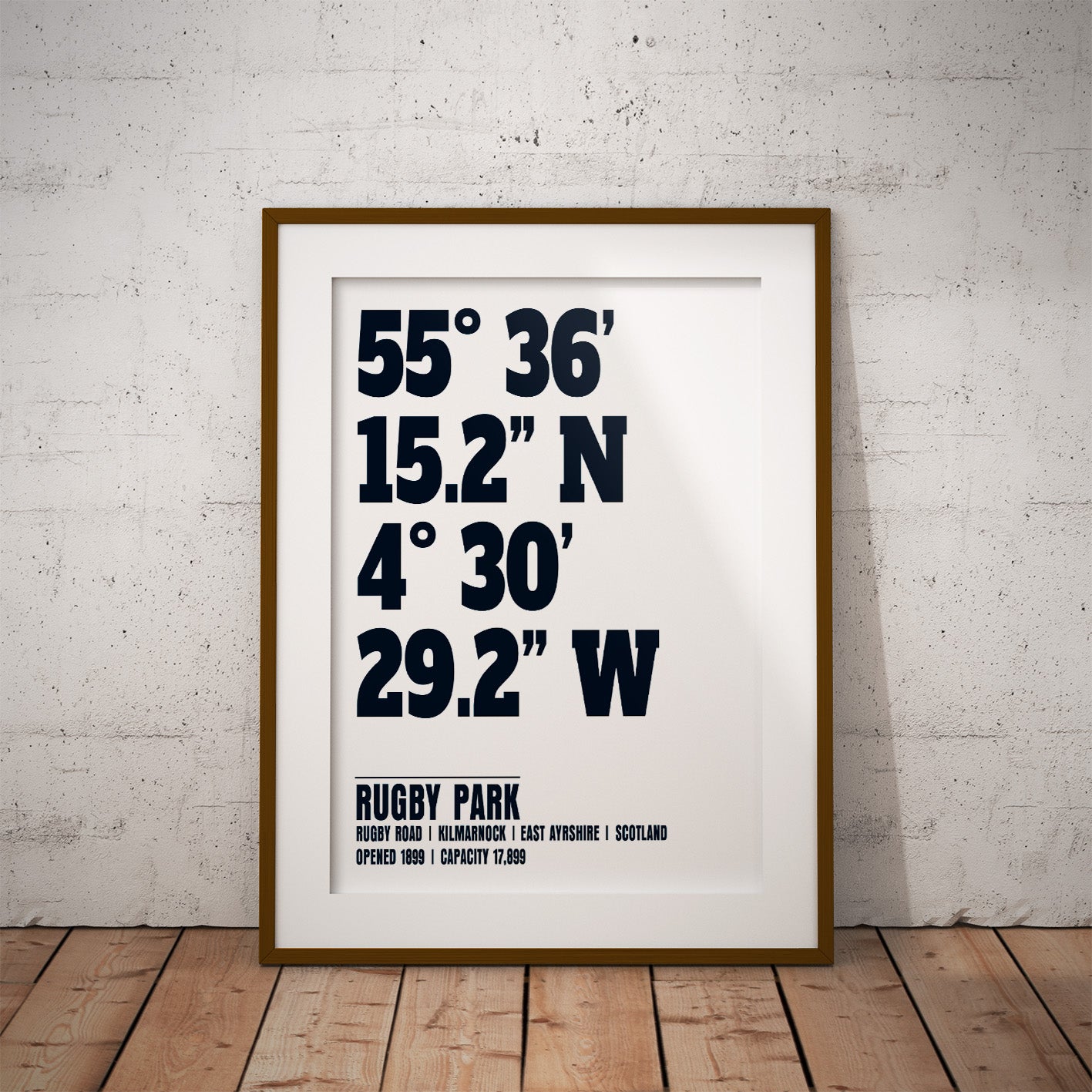 kilmarnock rugby park geography location buy football fan gift art fun dms scotland history famous stadiums soccer man cave- nerd supporter club map wall decor