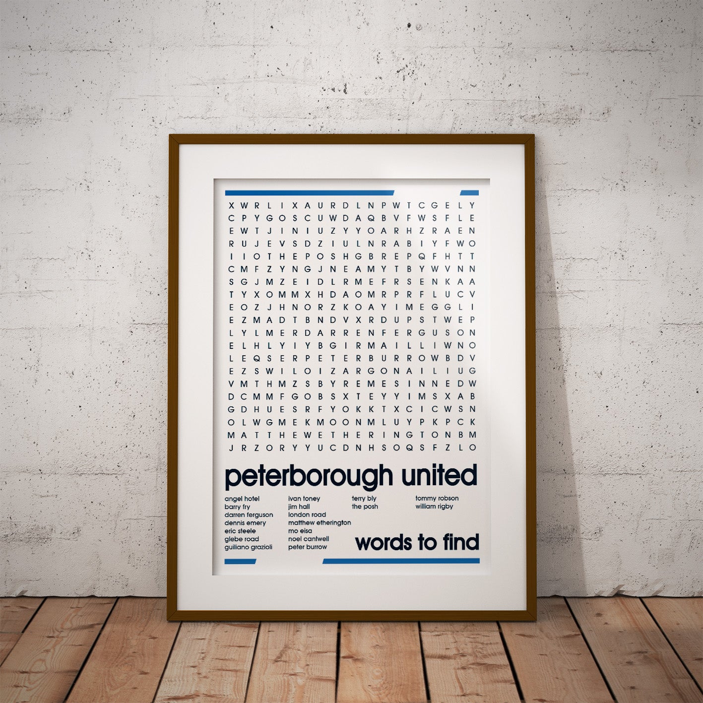 peterborough united posh barry fry buy football fan gift art fun word search history famous stadiums soccer man cave nerd supporter club teaser wall decor
