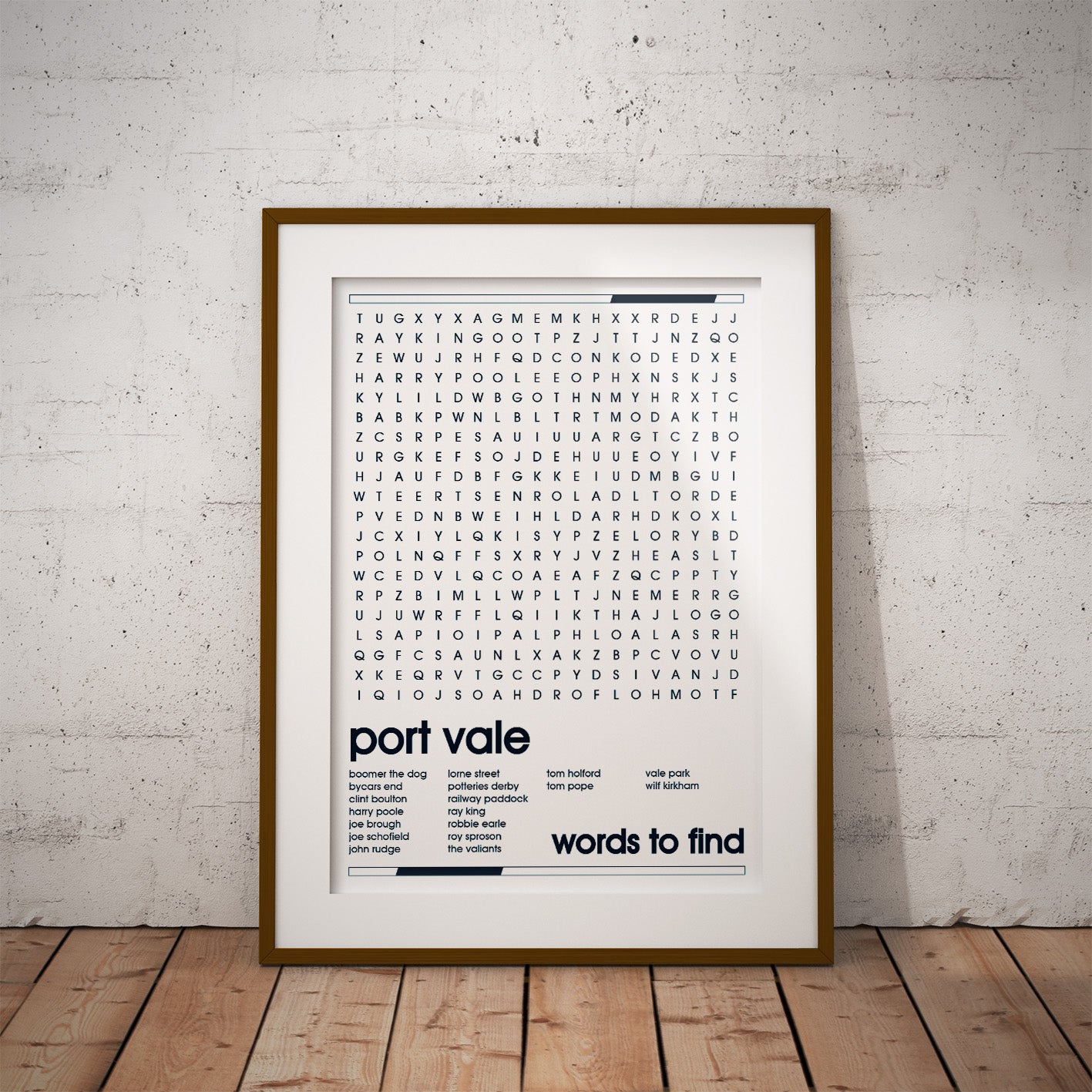 port vale valiants park buy football fan gift art fun word search history famous stadiums soccer man cave nerd supporter club teaser wall decor