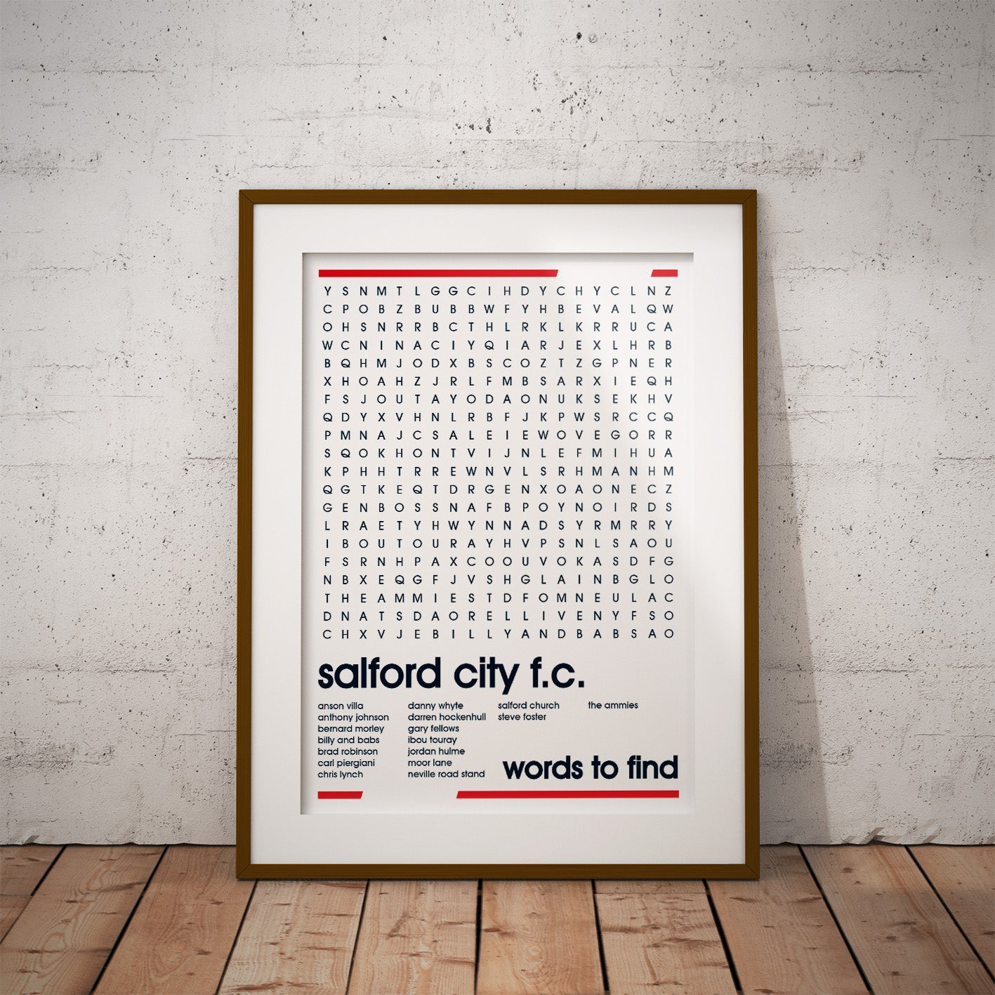 salford city ammies moor lane buy football fan gift art fun wordsearch history famous stadiums soccer man cave nerd supporter club teaser wall decor