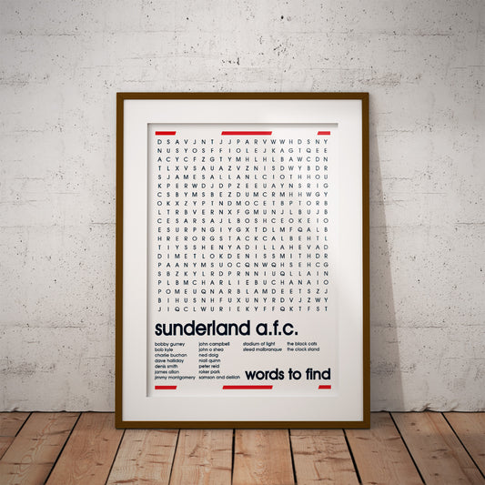 sunderland black cats light mackems quinn buy football fan gift art fun wordsearch history famous stadiums- soccer man cave nerd supporter club teaser wall decor